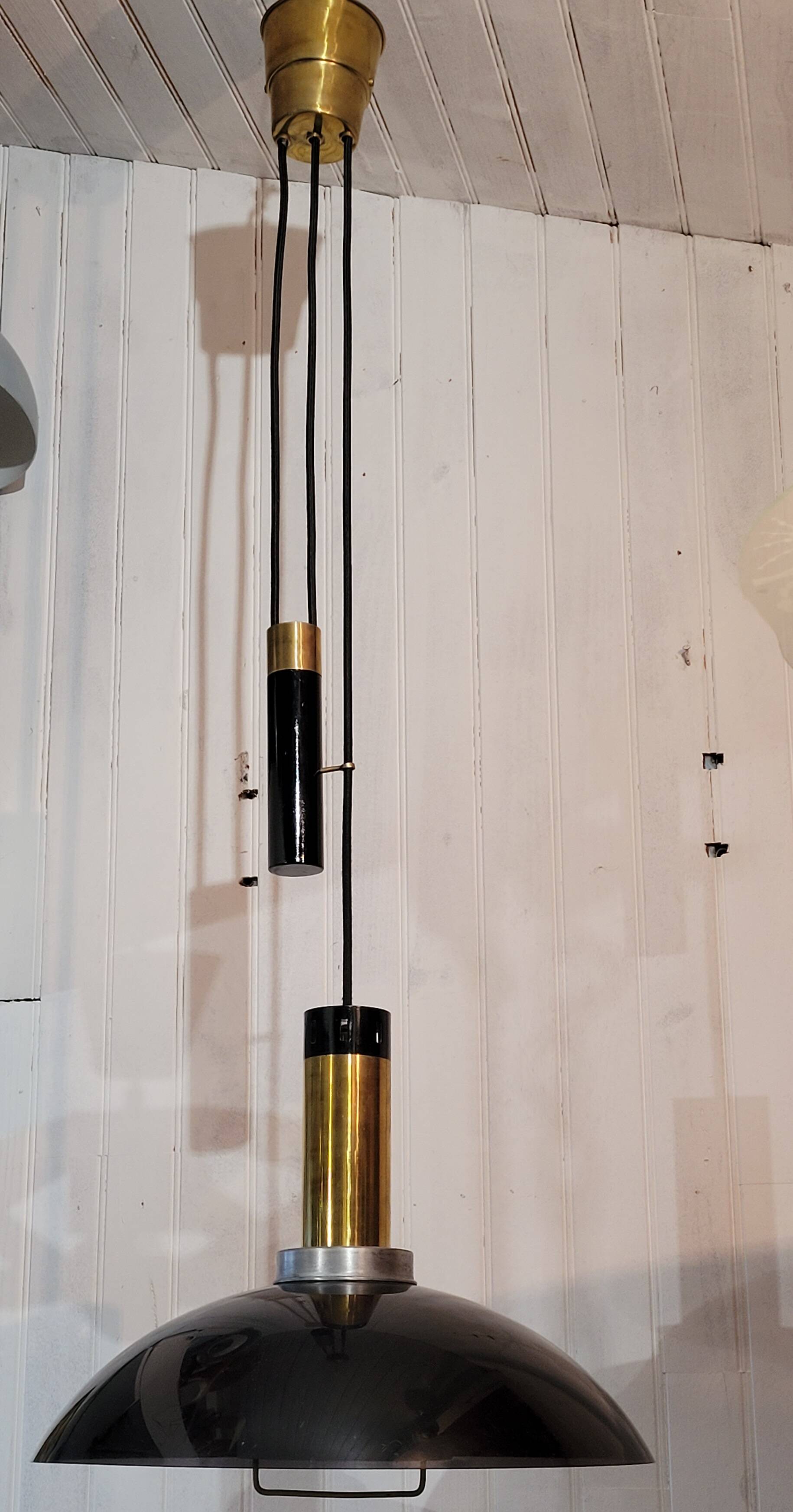 Large vintage Stilux Milano counter-weight chandelier suspension