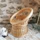 Vintage 70s rattan children's armchair