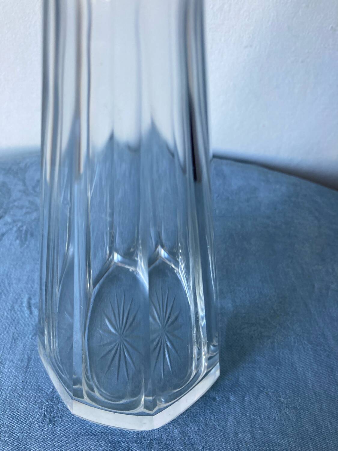 Art Deco crystal and sterling silver carafe