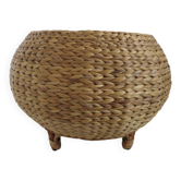 Tabouret en jonc et bambou 1970 1980