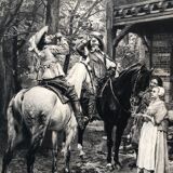 Etching la halte des cavaliers by Alf 1900