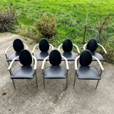 Set of 7 Belgo Chrom chairs from the 80s