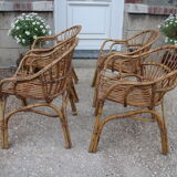 4 rattan basket chairs