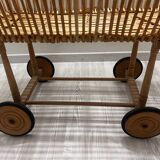 Rattan cradle on casters with mattress