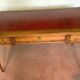 Louis XVI-style flat desk Merisier Red leather top 20th century