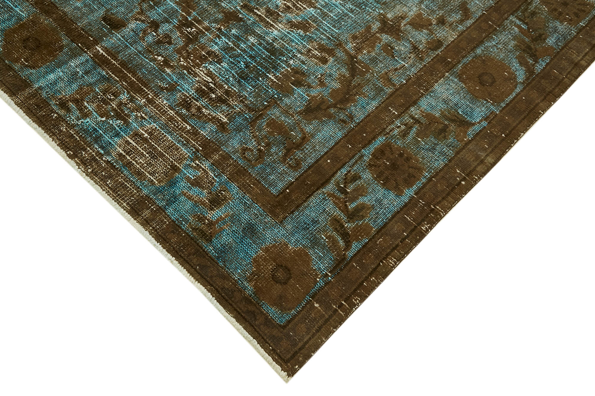 Handmade Hi-Low Pile Turkish 1980s 204 cm x 334 cm Brown Rug