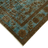 Handmade Hi-Low Pile Turkish 1980s 204 cm x 334 cm Brown Rug