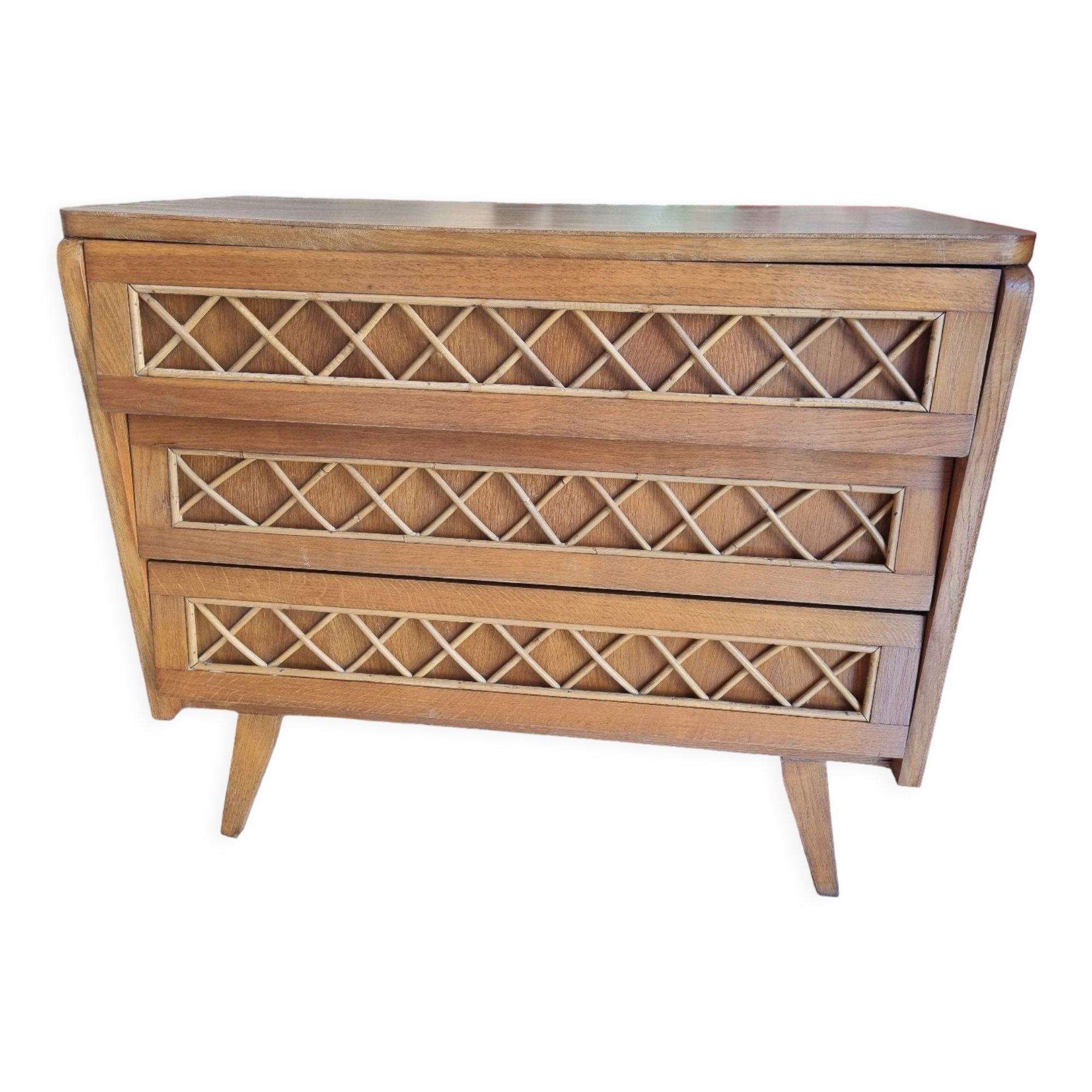 Commode rotin de 1970