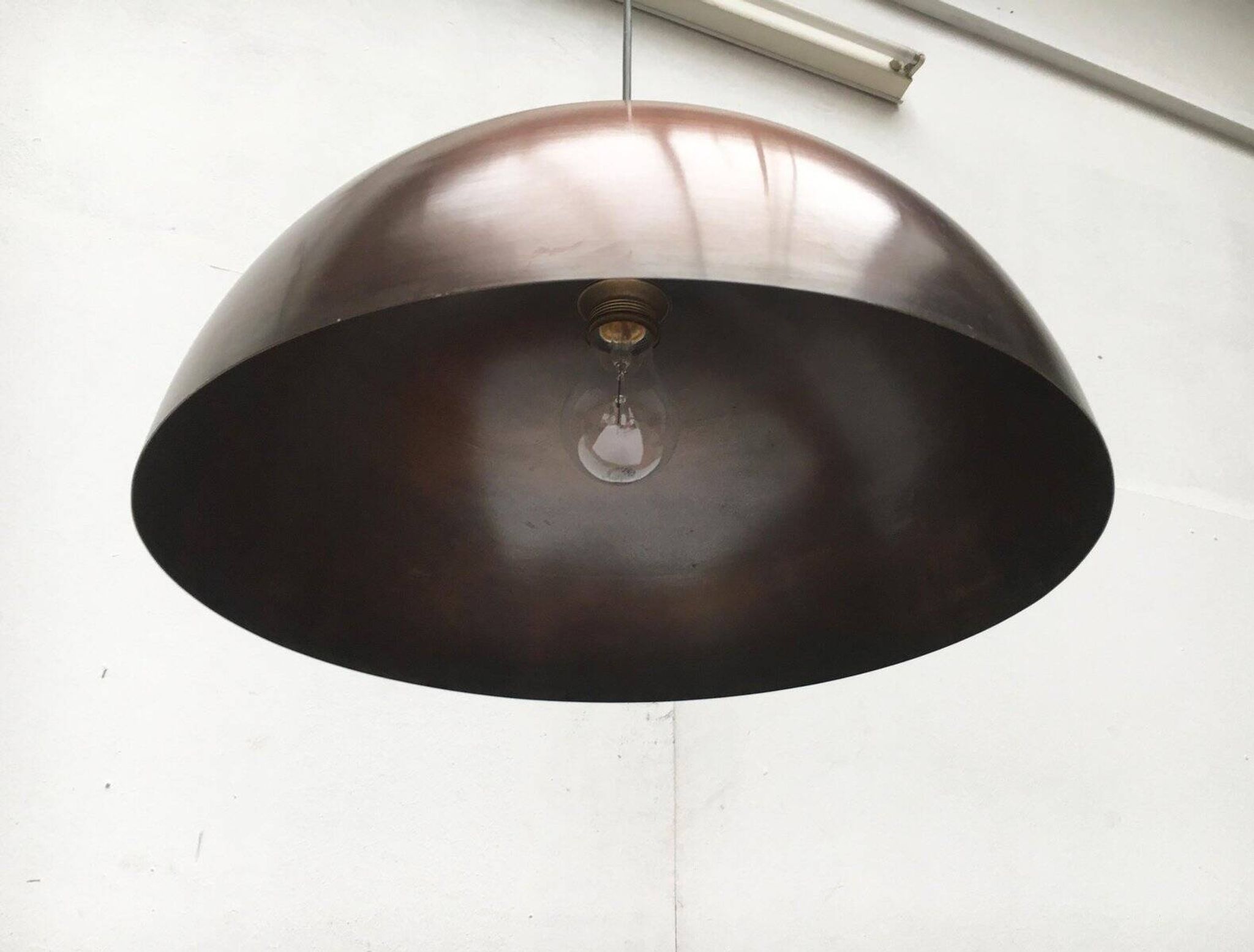 Mid-century copper dome pendant