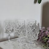 6 stemmed cut crystal water glasses