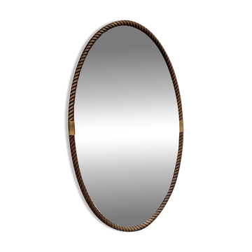 Antique mirror with twisted brass frame from the 60s 70s.