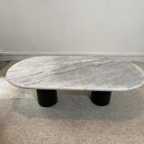 Coffee table marble gray steel foot