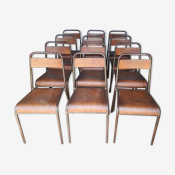 Set of 12 chairs Stella ep 1950 stackable