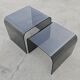 Pair of Waterfall nesting tables in tinted glass attributed to FIAM 1980s.