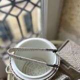 Rattan ice bucket with pliers and coasters