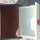 Pair of design bedside tables in orange resin rosewood with white melamine from the 70s