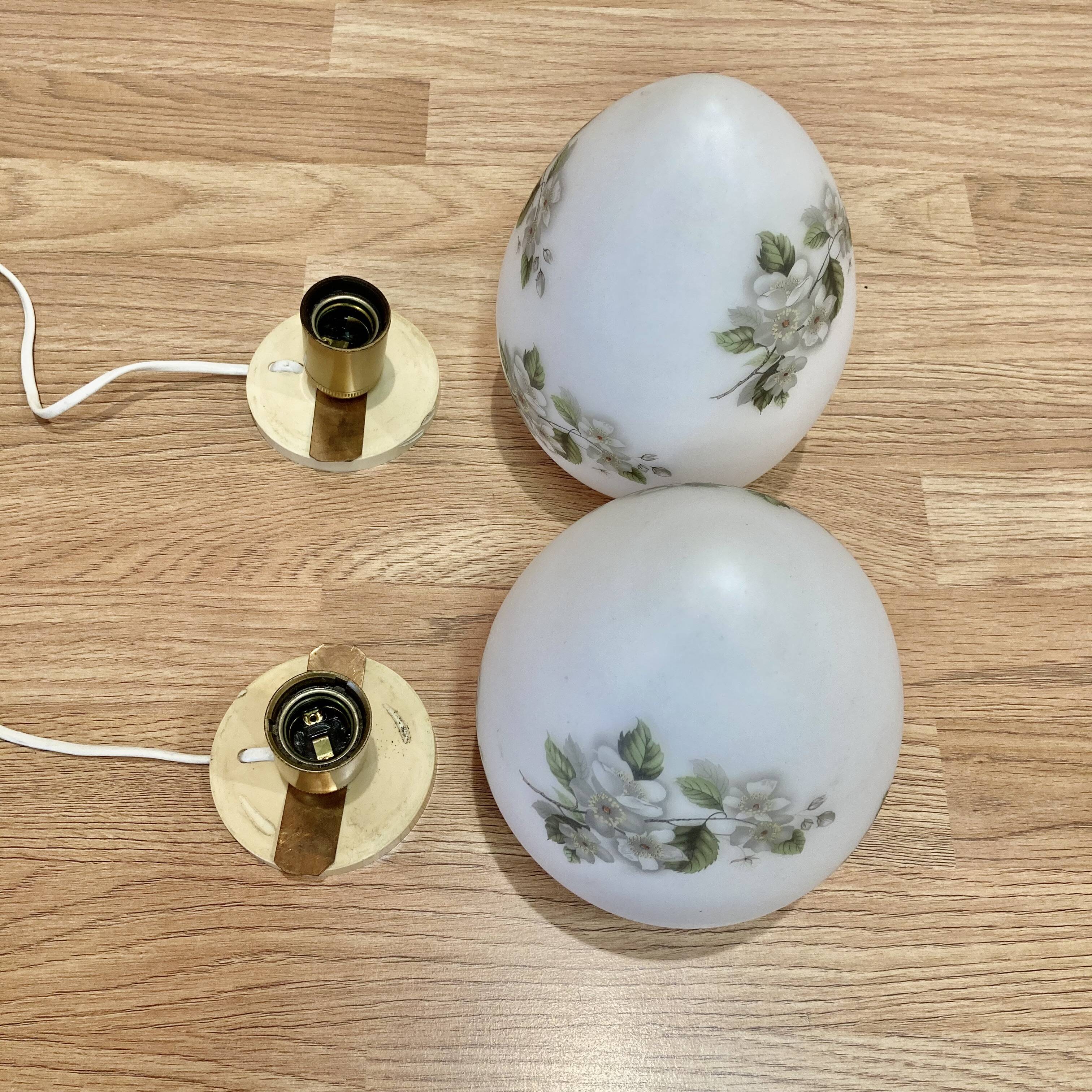 Pair of opaline lamps, 1950s design