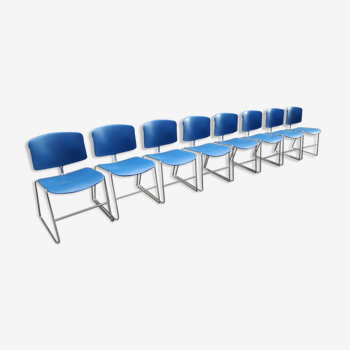 Lot de 8 chaises de conférence par Max Stacker pour Steelcase