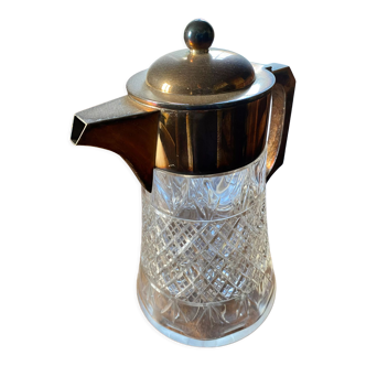 Carafe en verre et argent