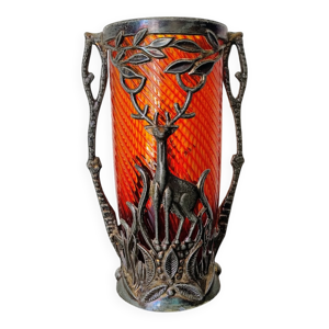 Vase orange à monture