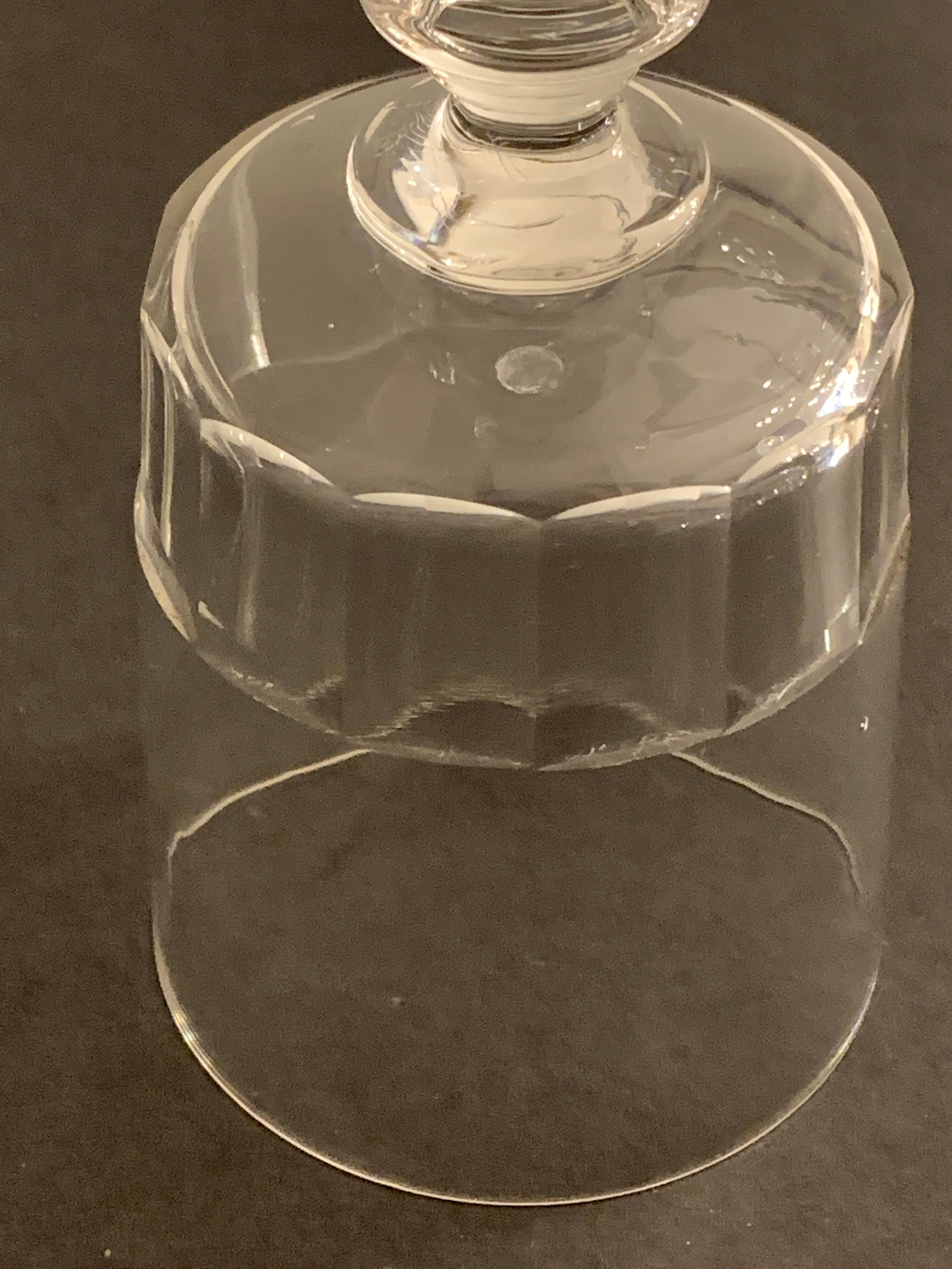 8 old blown glasses, with cut sides, Mirabeau model from Baccarat