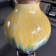 Art Deco vase in yellow and blue flamed earthenware - Shape 485, circa 1930