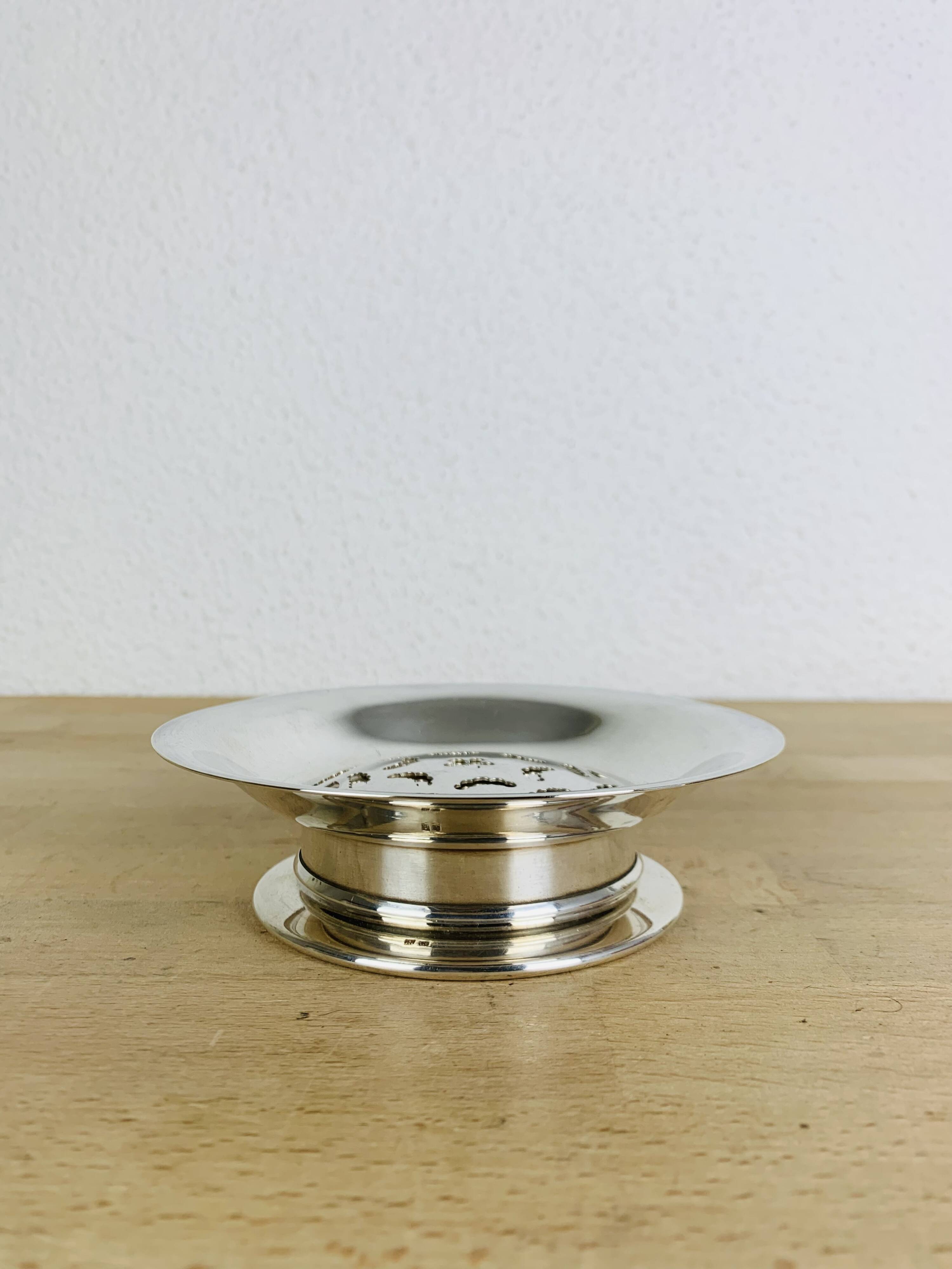 Coquillor silver metal butter dish