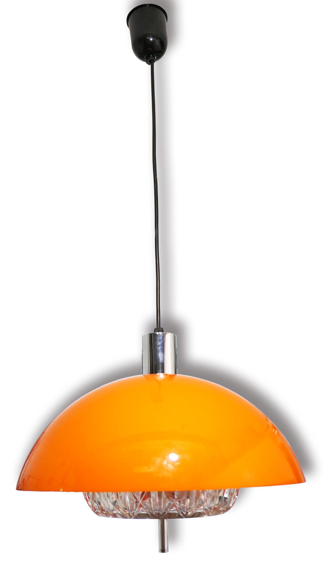 Suspension orange plexi and glass of the 70s