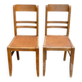 2 chaises de bistrot scandinaves en bois 1950