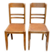 2 chaises de bistrot scandinaves en bois 1950