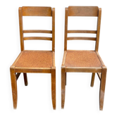 2 Scandinavian bistro chairs in wood from the 1950s.