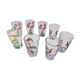 Set de 8 verres gobelets décors sérigraphiés