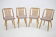 1970s Antonin Suman Set of 4 Oak Dining Chairs, Czechoslovakia