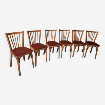 Série de 6 chaises bistrot Baumann n°153