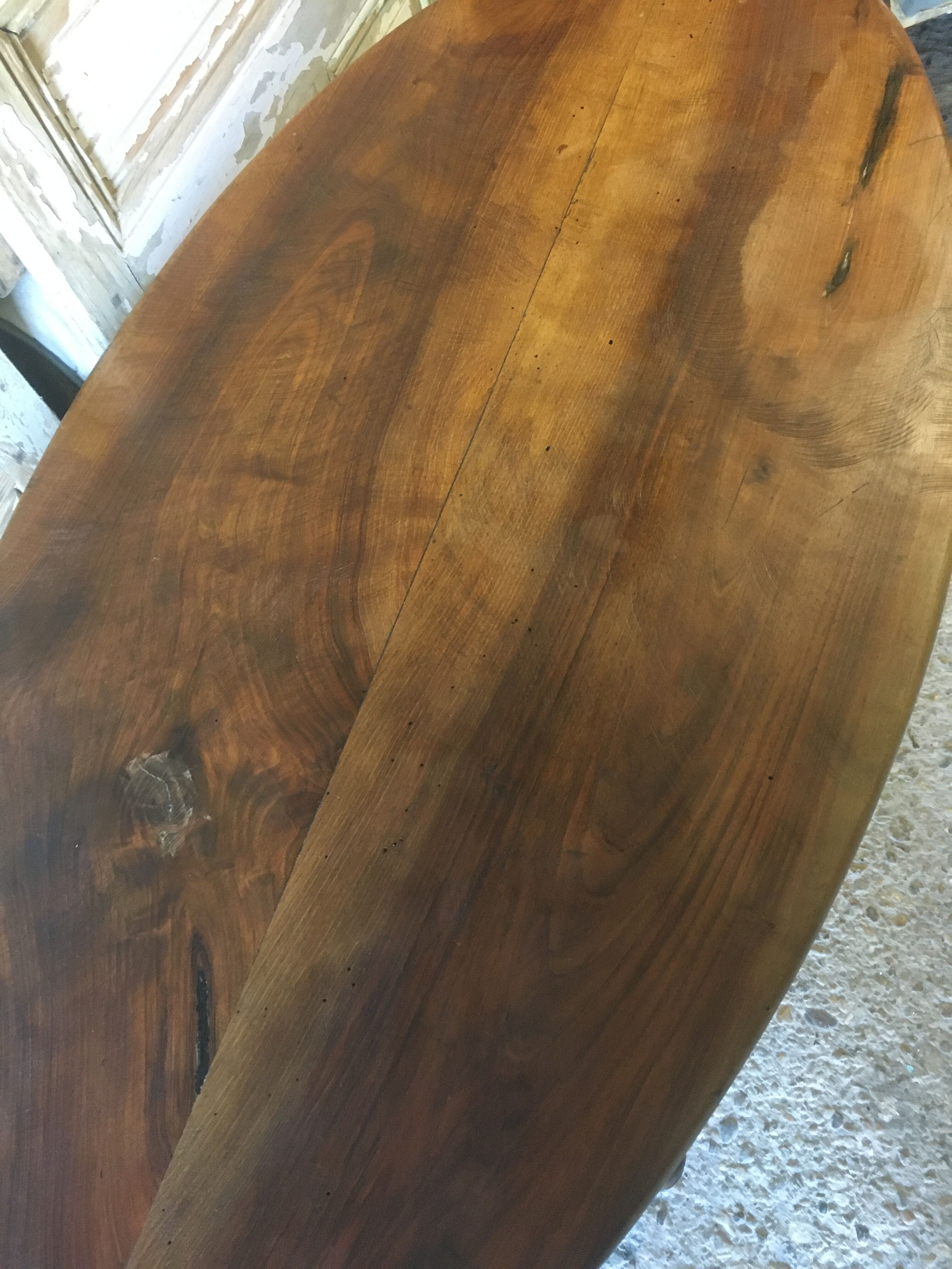 Oval walnut table