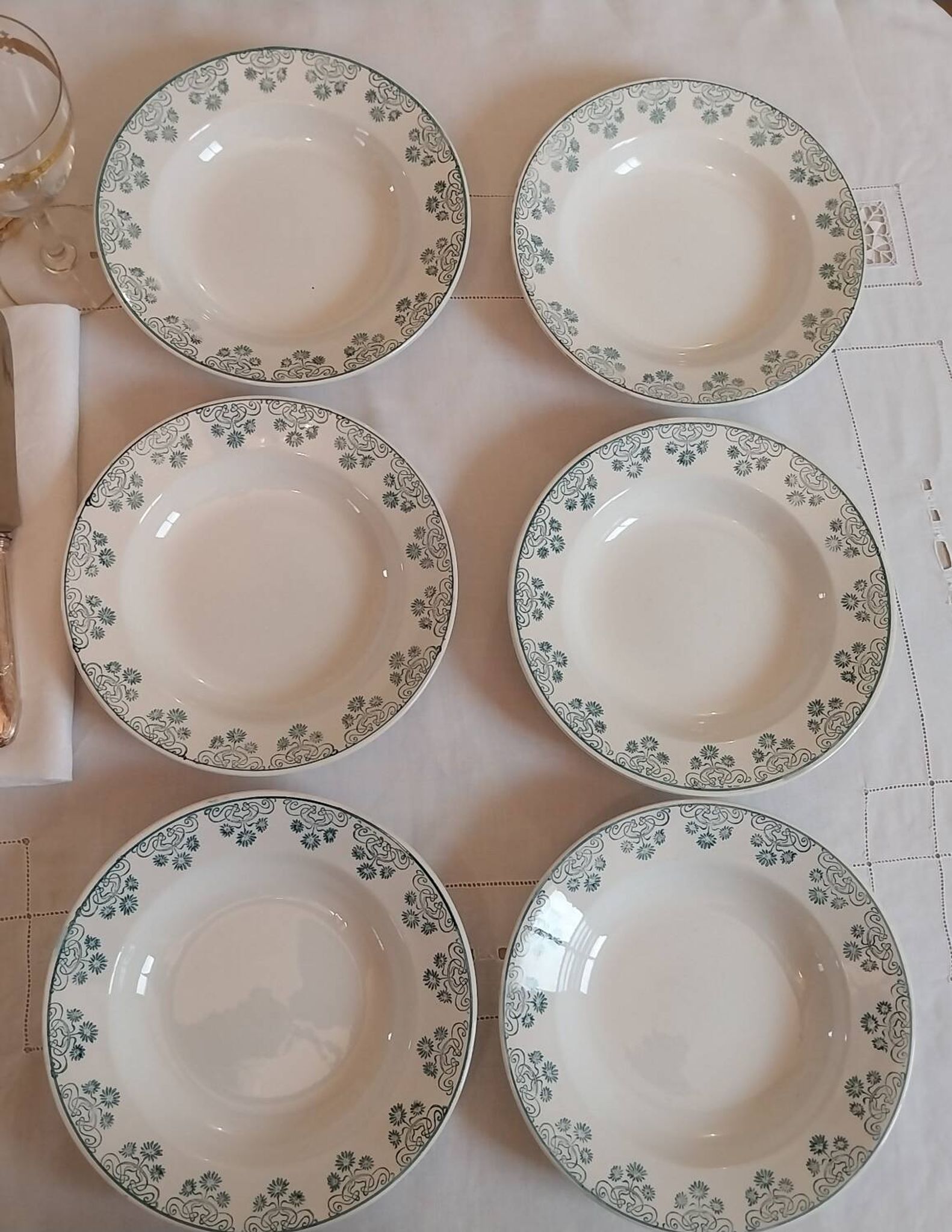 Deep plates made of ironstone from Digoin Sarreguemines.