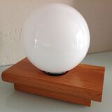 White opaline opaline wall lamp Scandinavian style / vintage 60s-70s