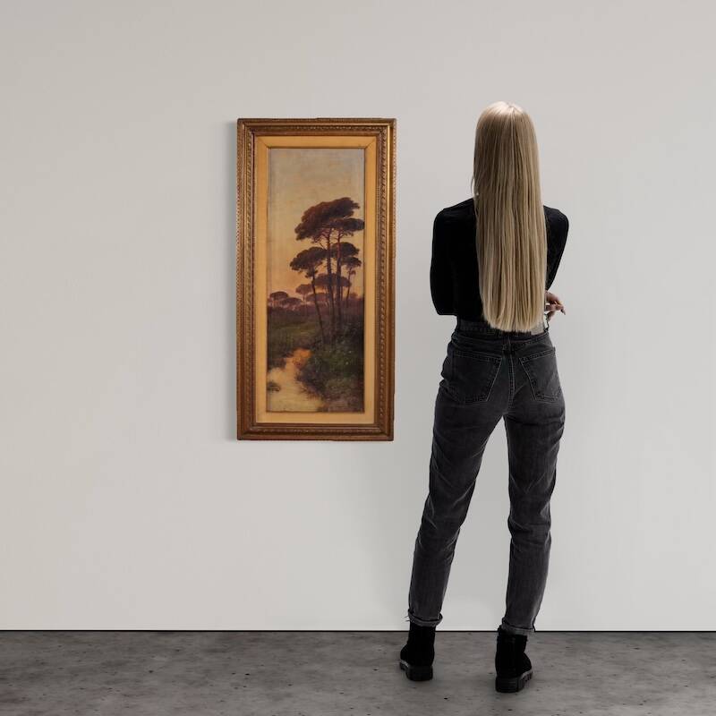 Peinture de paysage italien signée Marko du 19ème siècle.