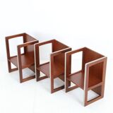 Set of 3 teak convertible children's chairs / stools / side tables, 1960s