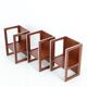 Set of 3 teak convertible children's chairs / stools / side tables, 1960s