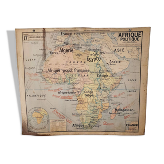 Carte vintage Vidal Lablache N°17 Afrique politique