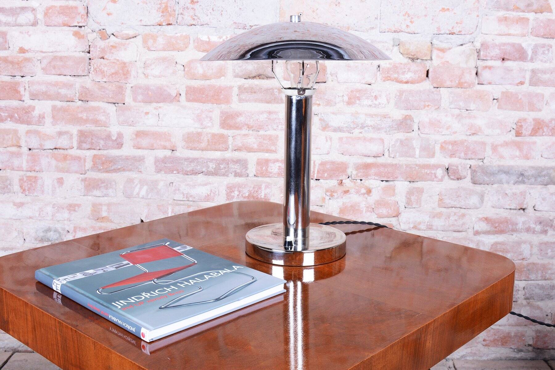 Bauhaus Table Lamp in Chrome and Steel from Miroslav Prokop, Czech, 1930s