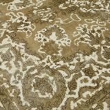 Handmade Oriental Decorative 1980s 285 cm x 355 cm Beige Wool Carpet