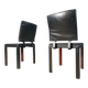 Vintage leather dining chairs by Durlet, 1980s