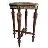 Guéridon Neoclassico in Mogano e Marmo Rosso Fine '800