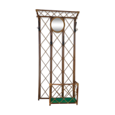 vestiaire porte manteau patere miroir rotin osier 1960-1970