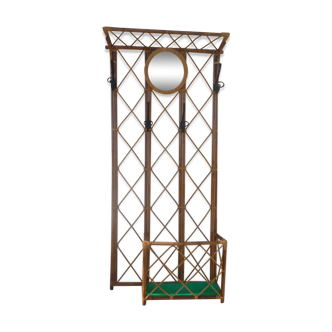 locker room wearing coat hook mirror rattan wicker 1960 1970