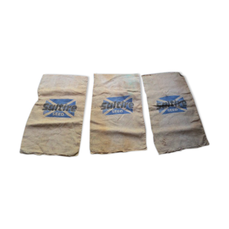 Lot of 3 bags burlap canvas - saltire seed n98