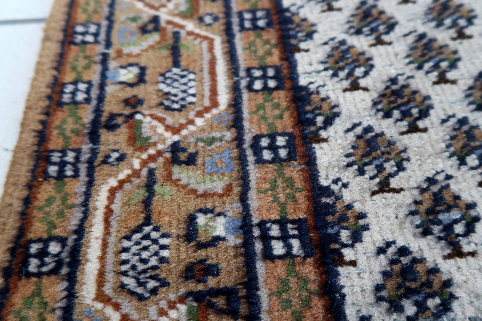 Tapis indien Seraband en laine fait main, années 1970