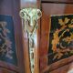 Louis XV bedside table or gueridon with floral motifs, 19th century.